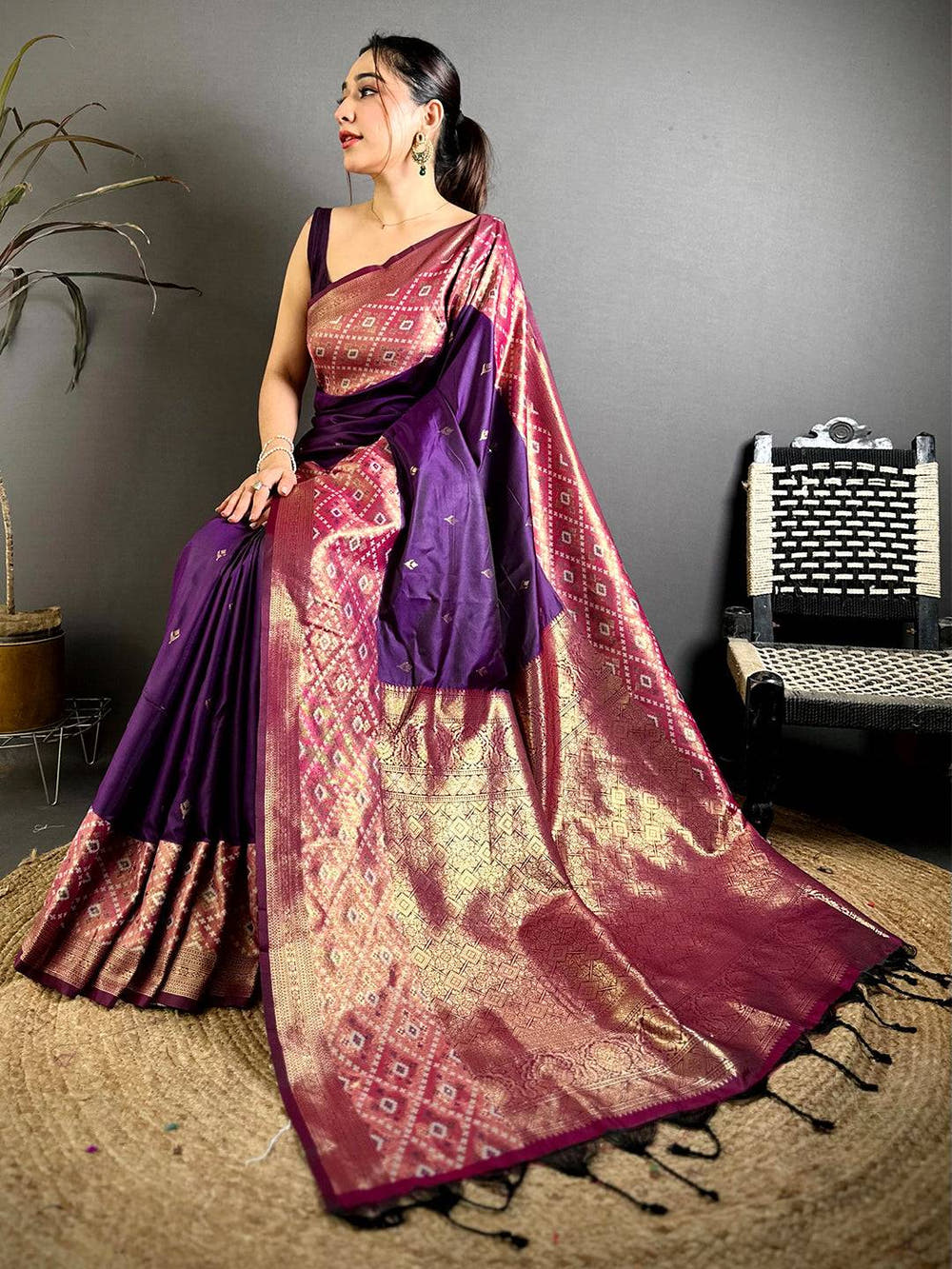 Exclusive Silk Ikkat Big Border Saree