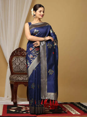 Banarasi Katan Silk  Saree With Zari Butti