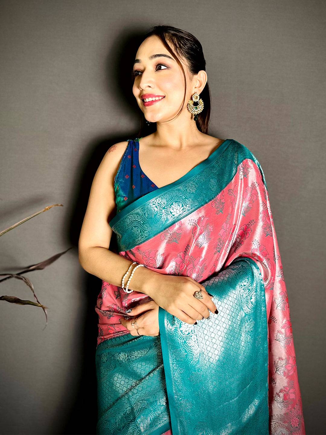 Radiant Zari One Gram Tissue Kanchi Saree