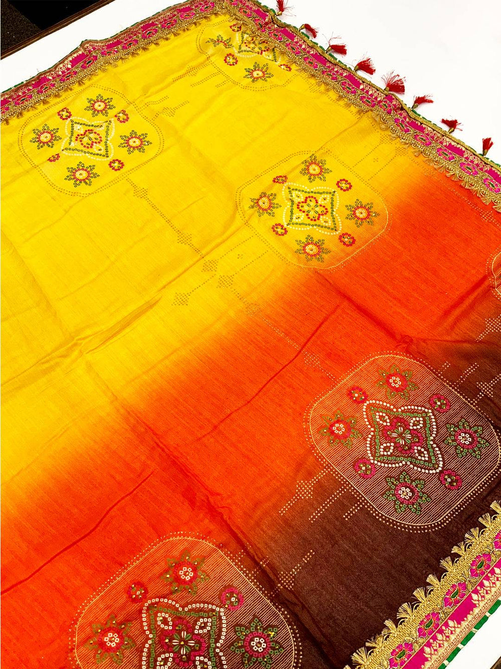 Heritage Chinnon Chiffon Bandhej Saree