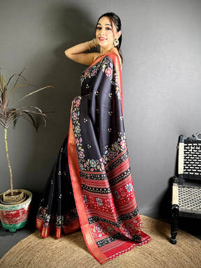 Elegant Tussar Gold Zari Embroidered Saree