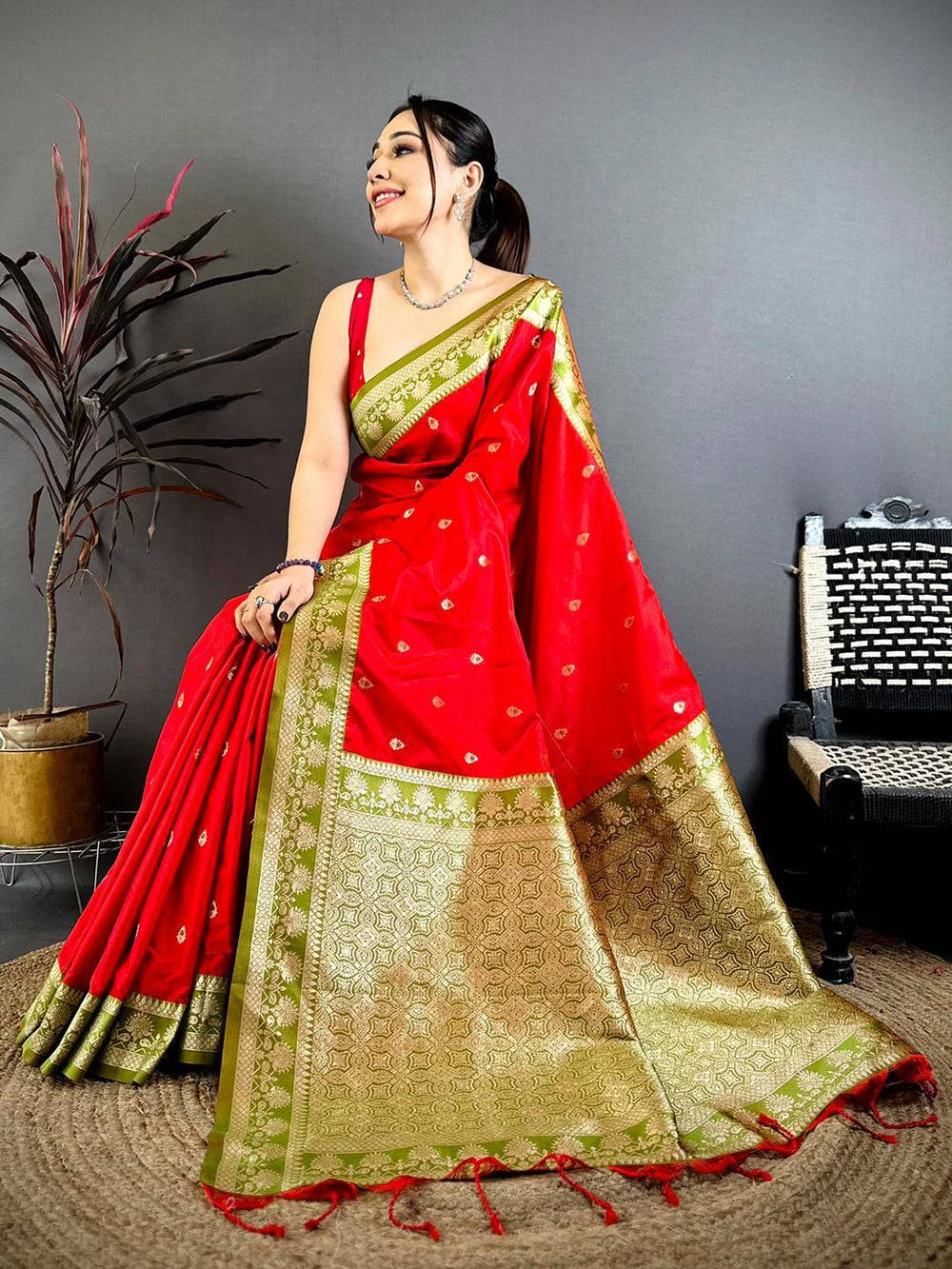Heritage Red Soft Silk Gadwal Saree