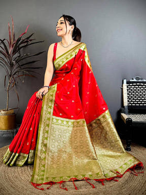Heritage Red Soft Silk Gadwal Saree