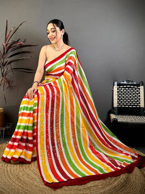 Radiant Glitter Sequin Soft Georgette Saree