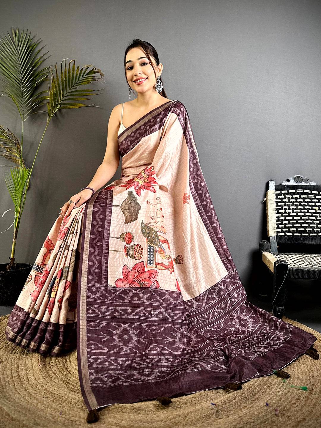 Opulent Slub Ghicha Tussar Saree



