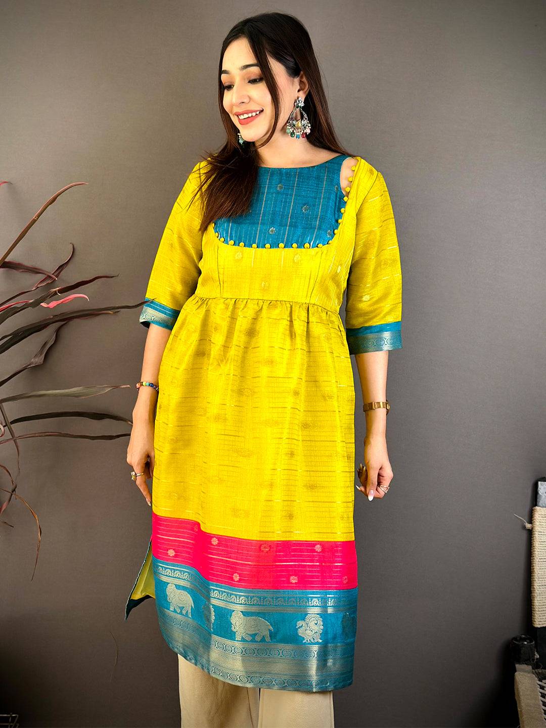 Royal Kota Doriya Boat Neck Kurti