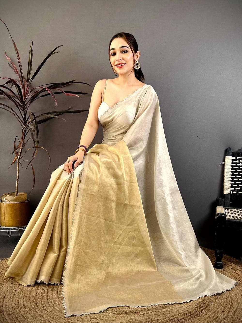 Stylish Soft Chiffon Stone Work Saree