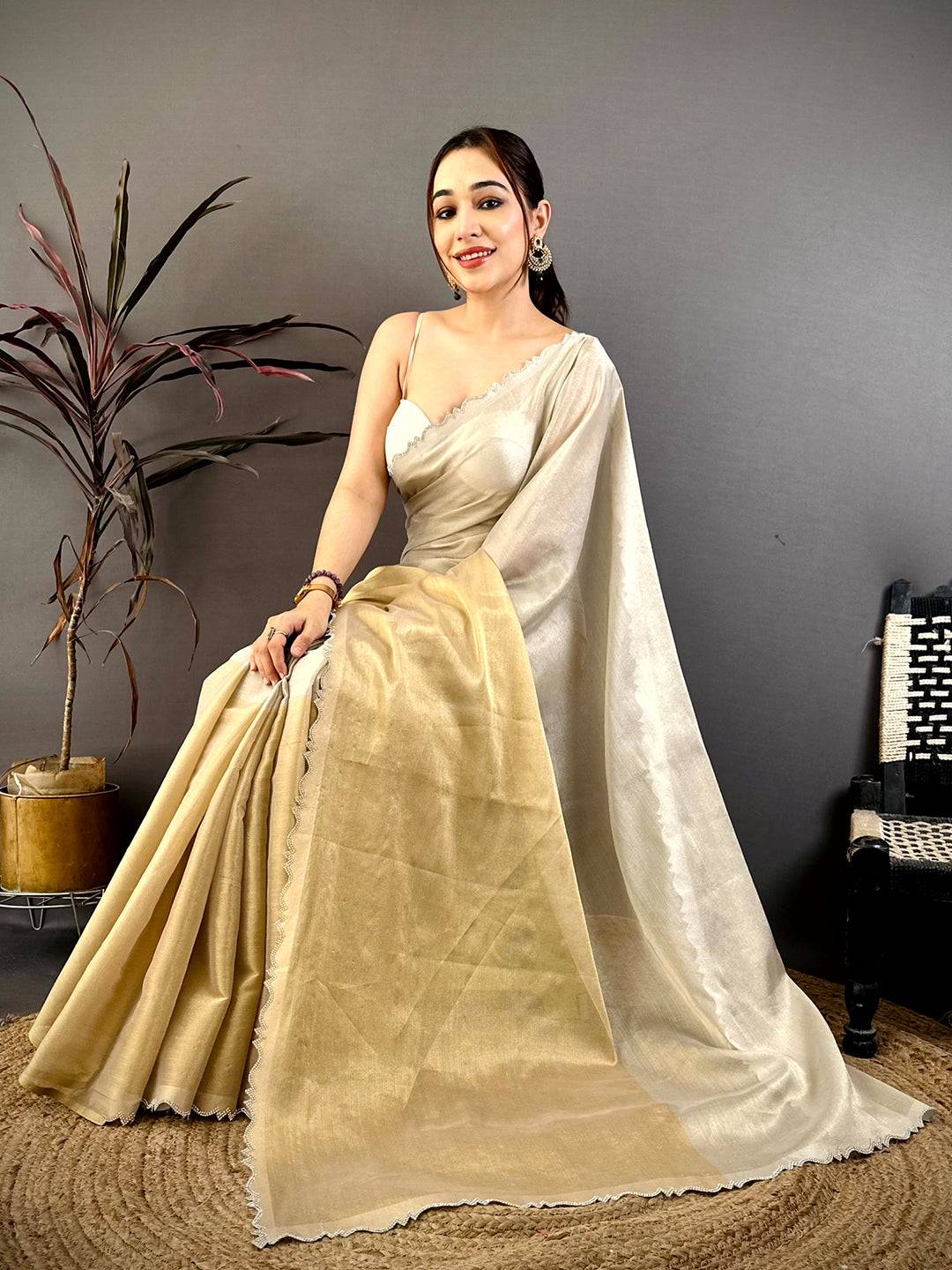 Stylish Soft Chiffon Stone Work Saree