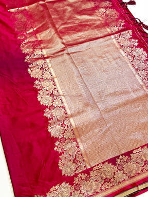 Vibrant Ombre Weaving Mashru Silk Saree