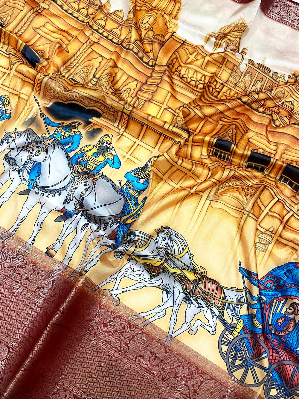Majestic Soft Banarasi Silk Digital Print Saree