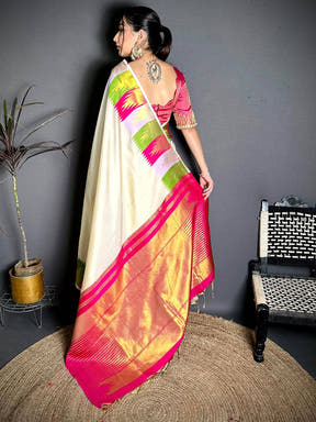 Classic Kanchi Rudraksha Zari Butta Saree