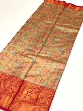 Elegant Dharmavaram silk saree showcasing detailed motifs