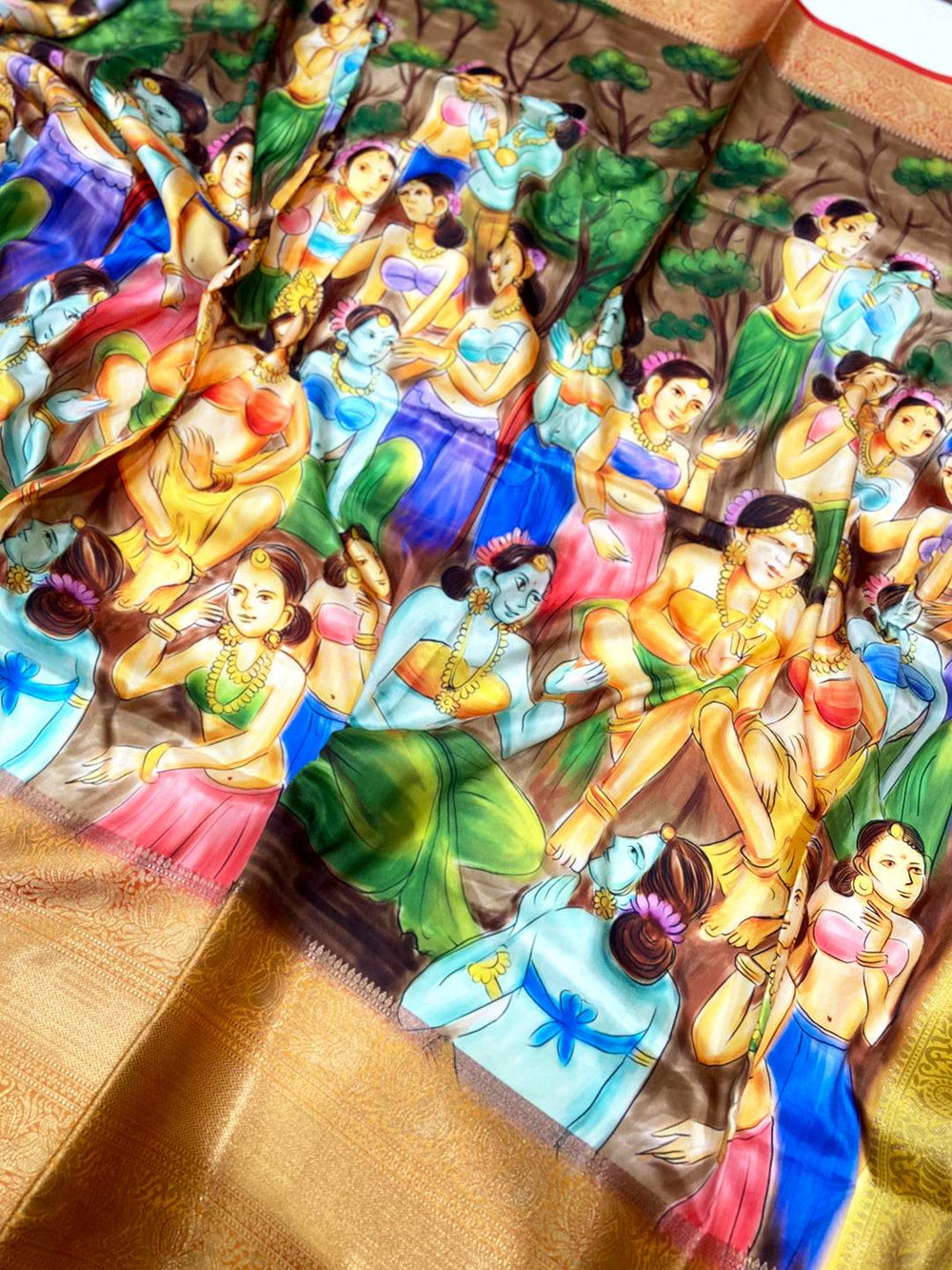 Enchanting Banarasi Silk Kalamkari Pattern Saree