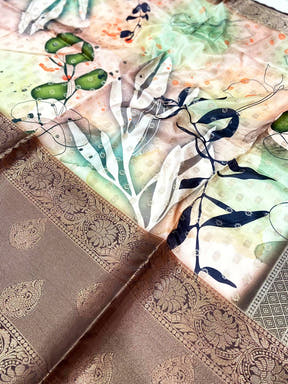 Regal Floral Fantasy Banarasi Silk Saree