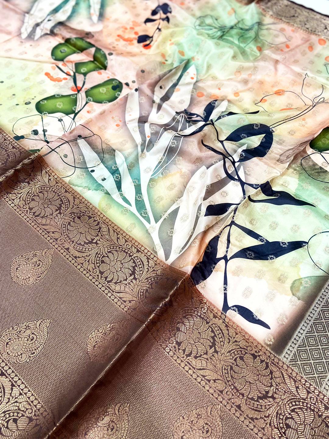 Regal Floral Fantasy Banarasi Silk Saree