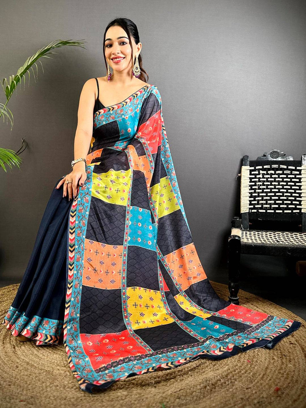 Graceful Soft Chinnon Chiffon Floral Saree