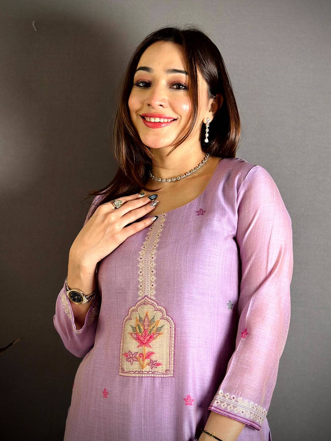 Lavender Floral Weave Dress