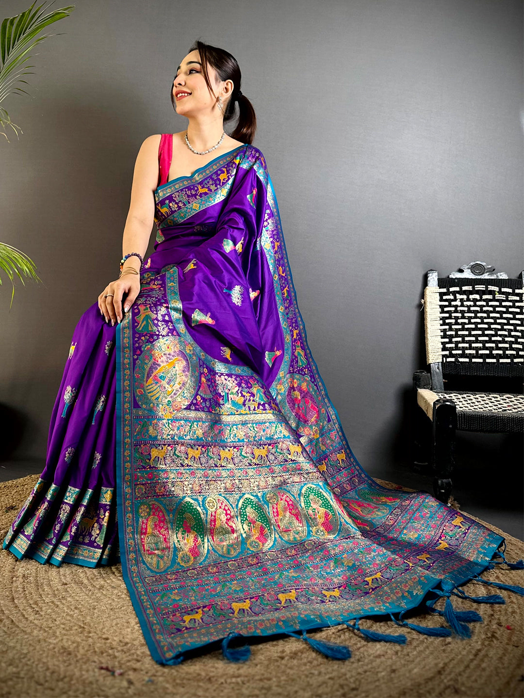 Radiance Kashmiri Pashmina Minakari Saree