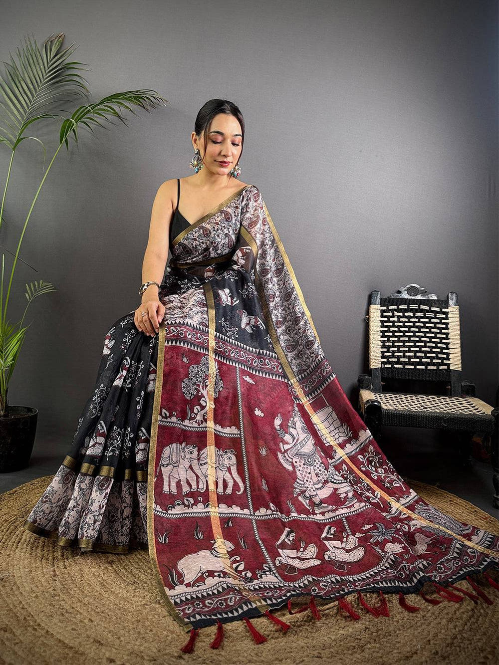 Artisan Block Print Chanderi Saree