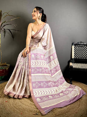Elegant Tussar Brasso Digital Print Saree