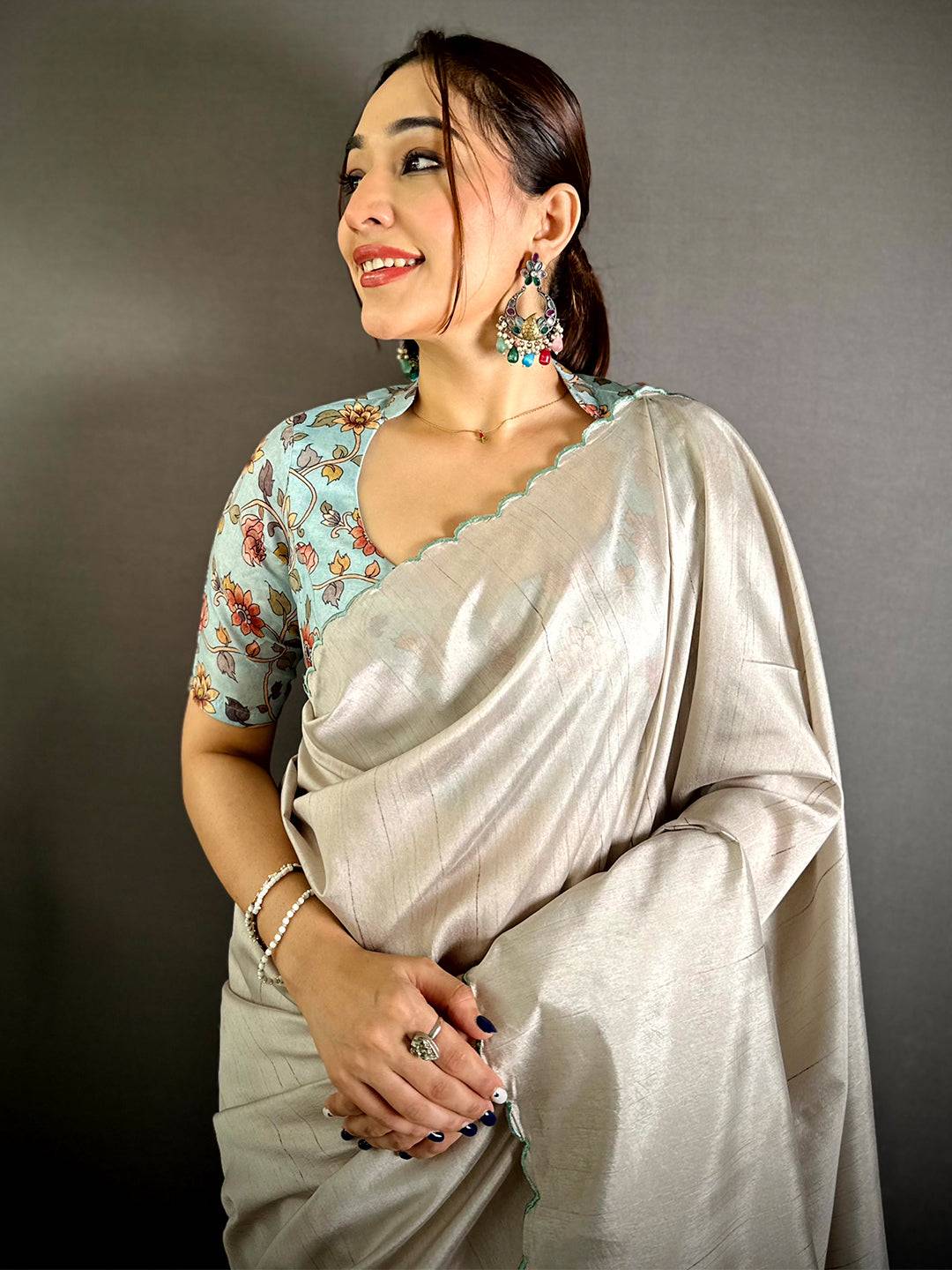 Exclusive Resham Cutwork Tussar Silk Saree