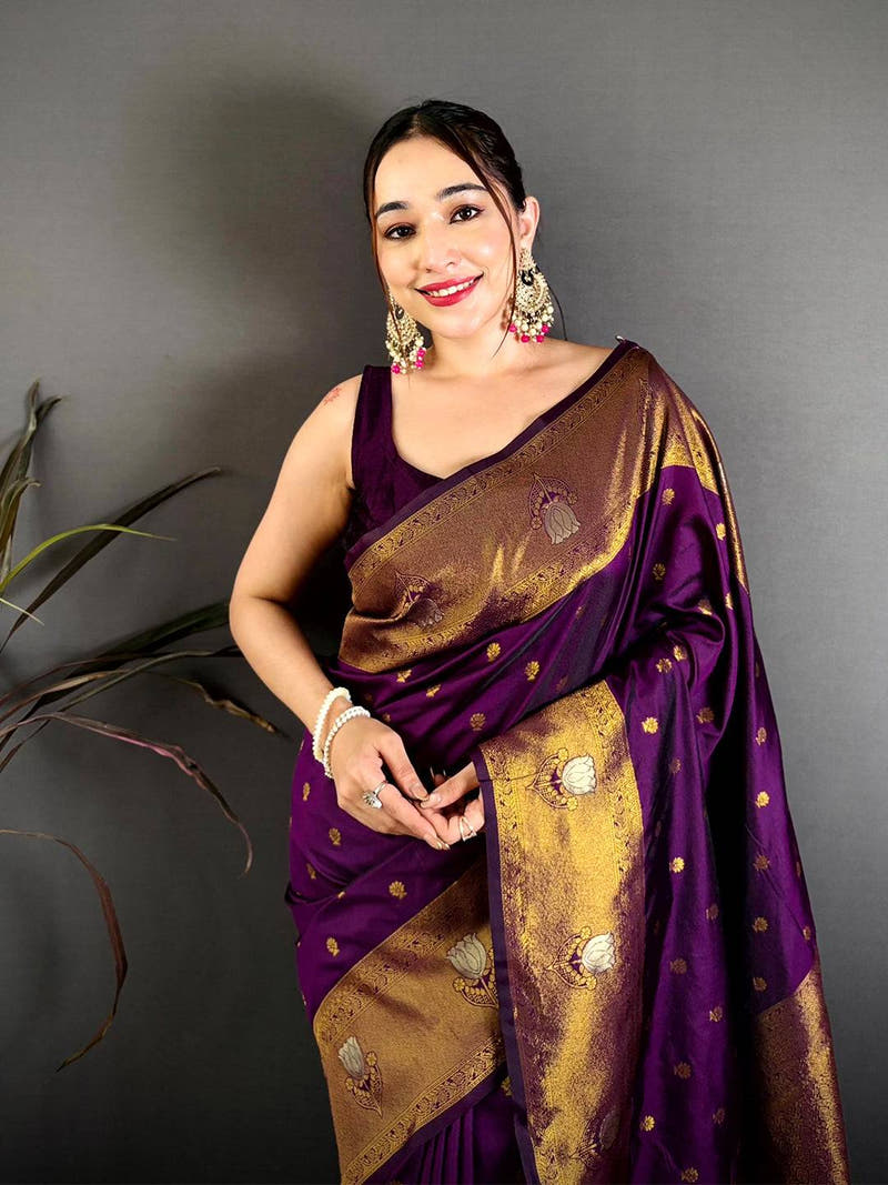 Elegant Ethnic Motif Soft Silk Rich Pallu Saree