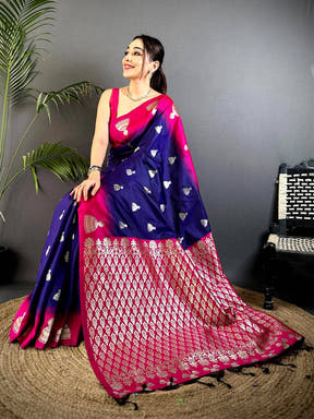 Purple Bali Dual Tone Soft Silk Saree