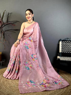 Royal Applique Pearl Embroidered Saree