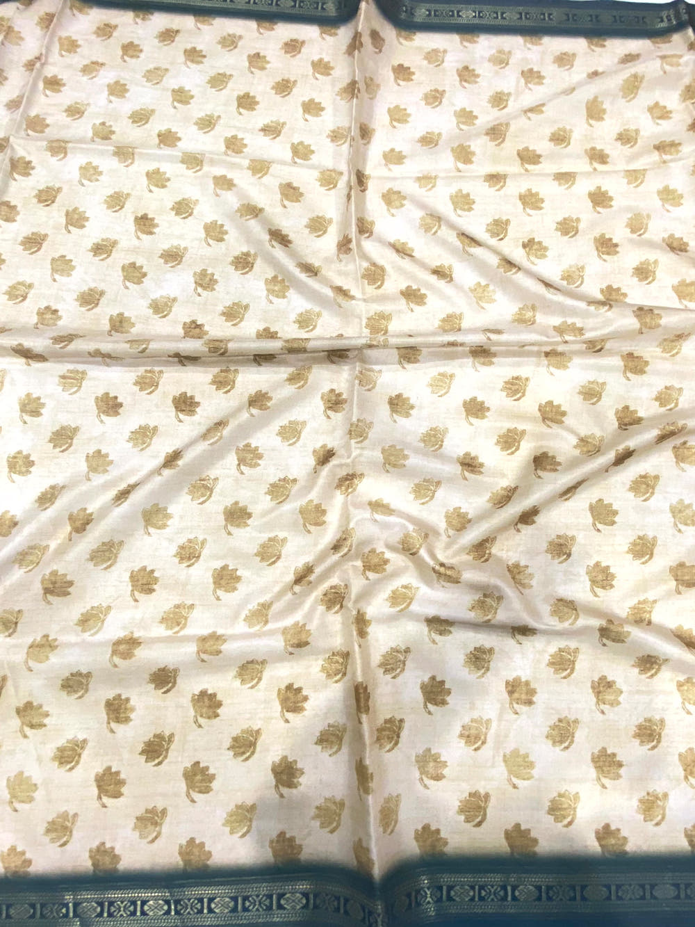Cream Soft Silk Freehand Kalamkari Print Saree