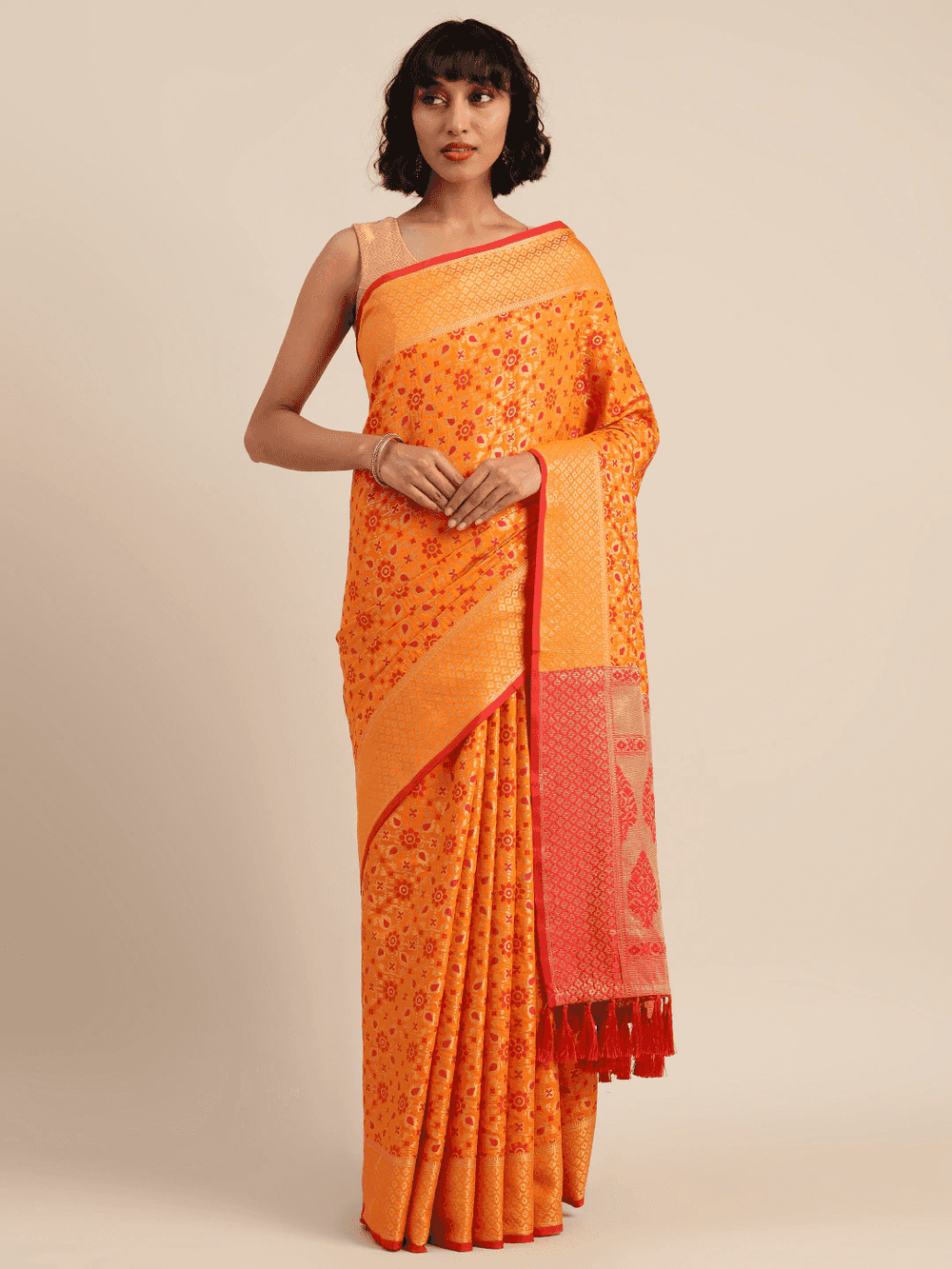 Beautiful Banarasi Patola Silk Saree With Zari Work
