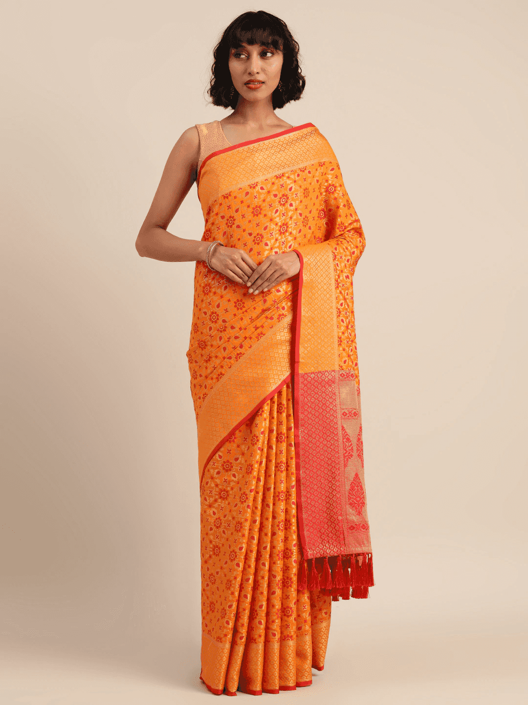 Beautiful Banarasi Patola Silk Saree With Zari Work