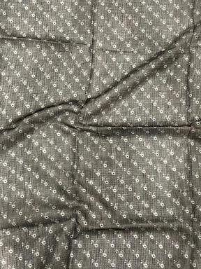 Charcoal Brown Kota Floral Digital Cut Work Saree