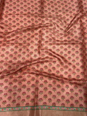 Radiant Coral Soft Silk Digital Print Saree