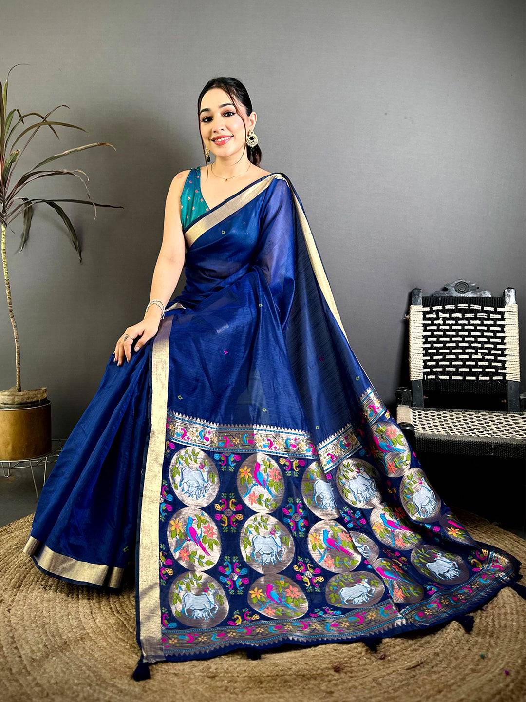 Designer Minakari Jacquard Rich Pallu Saree