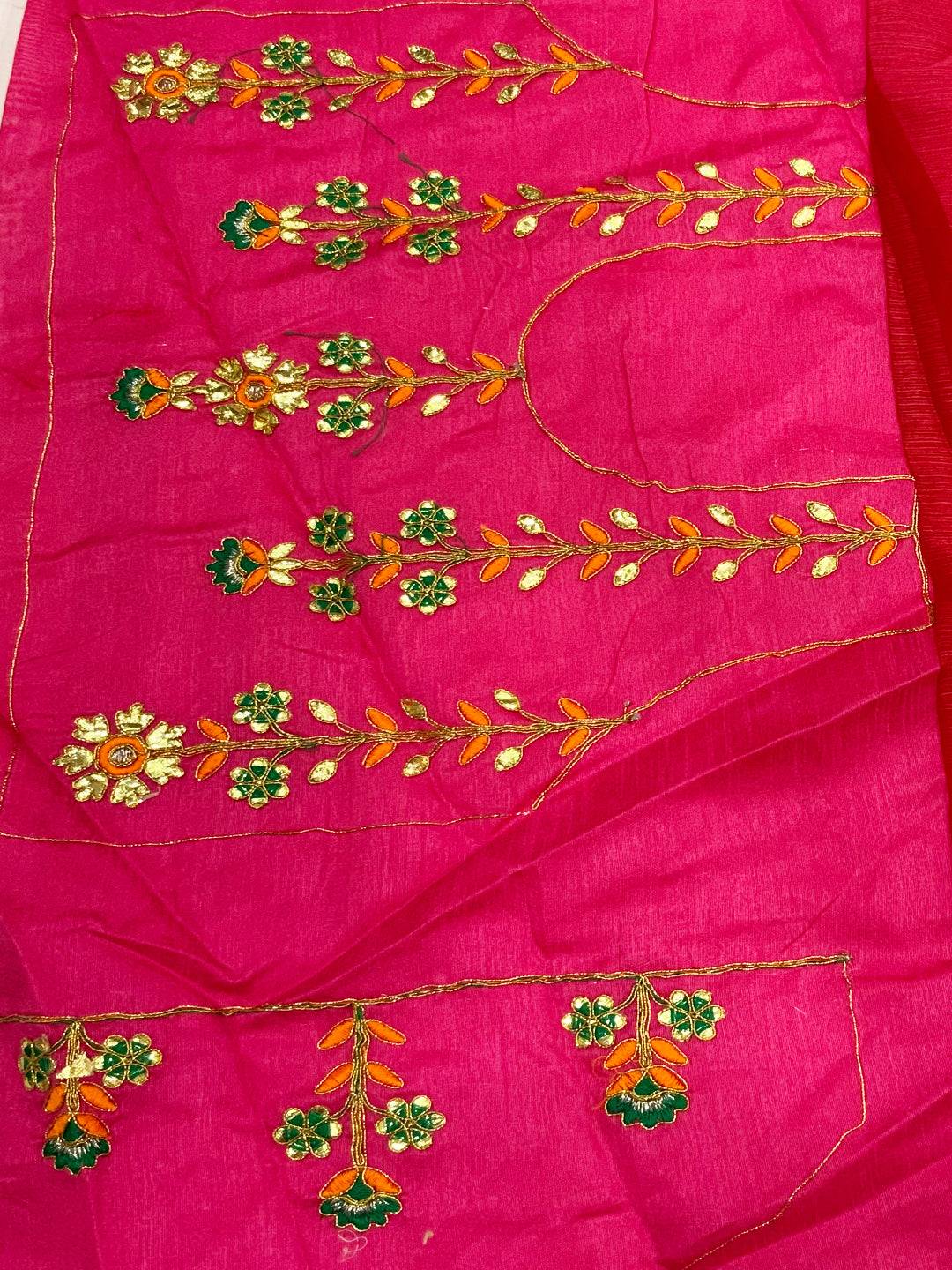 Stylish Ethnic Bandhej Chiffon Foil Saree