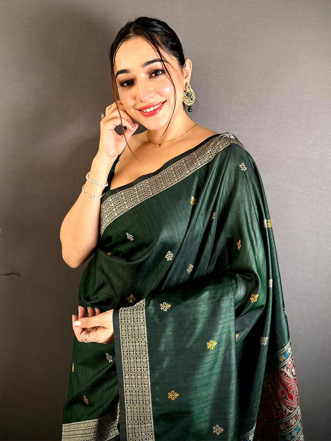 Exclusive Katan Silk Thread Work Saree