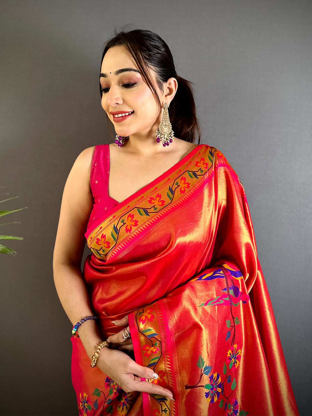 Majestic Minakari Paithani Tissue Saree