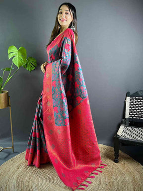 Rama Soft Silk Butta Weaving Saree

