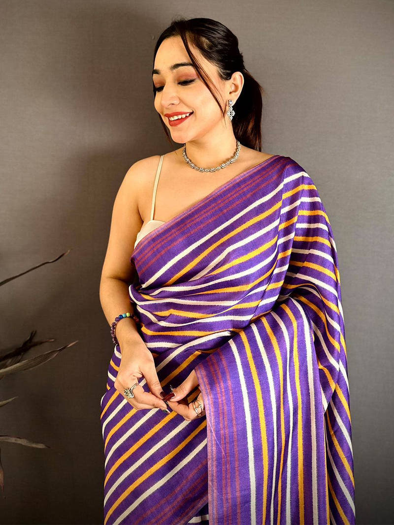 Striped Grace Soft Tussar Saree