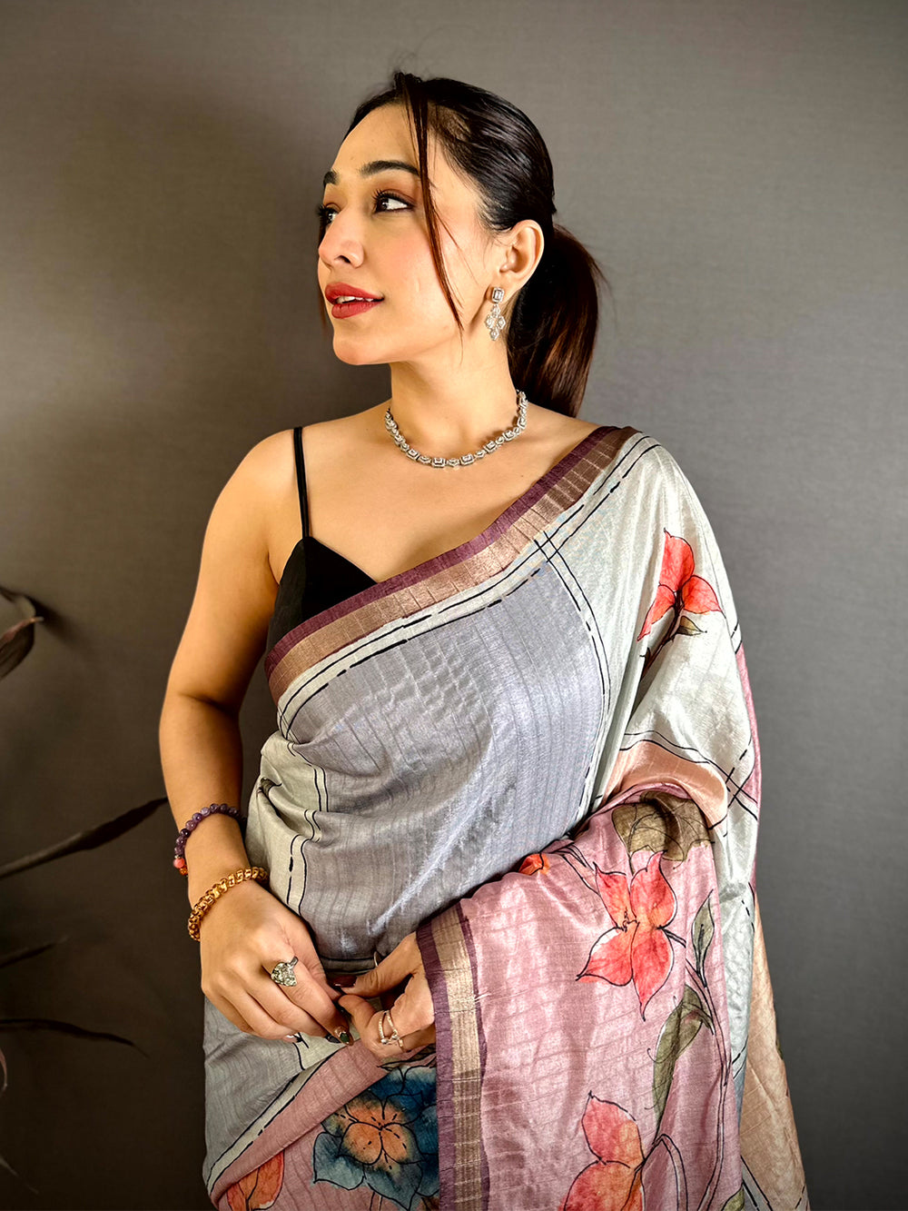 Radiance Digital Kalamkari Tussar Saree