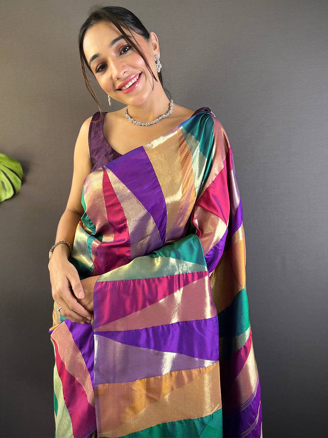 Geometrical Design Kanjivaram Silk Saree