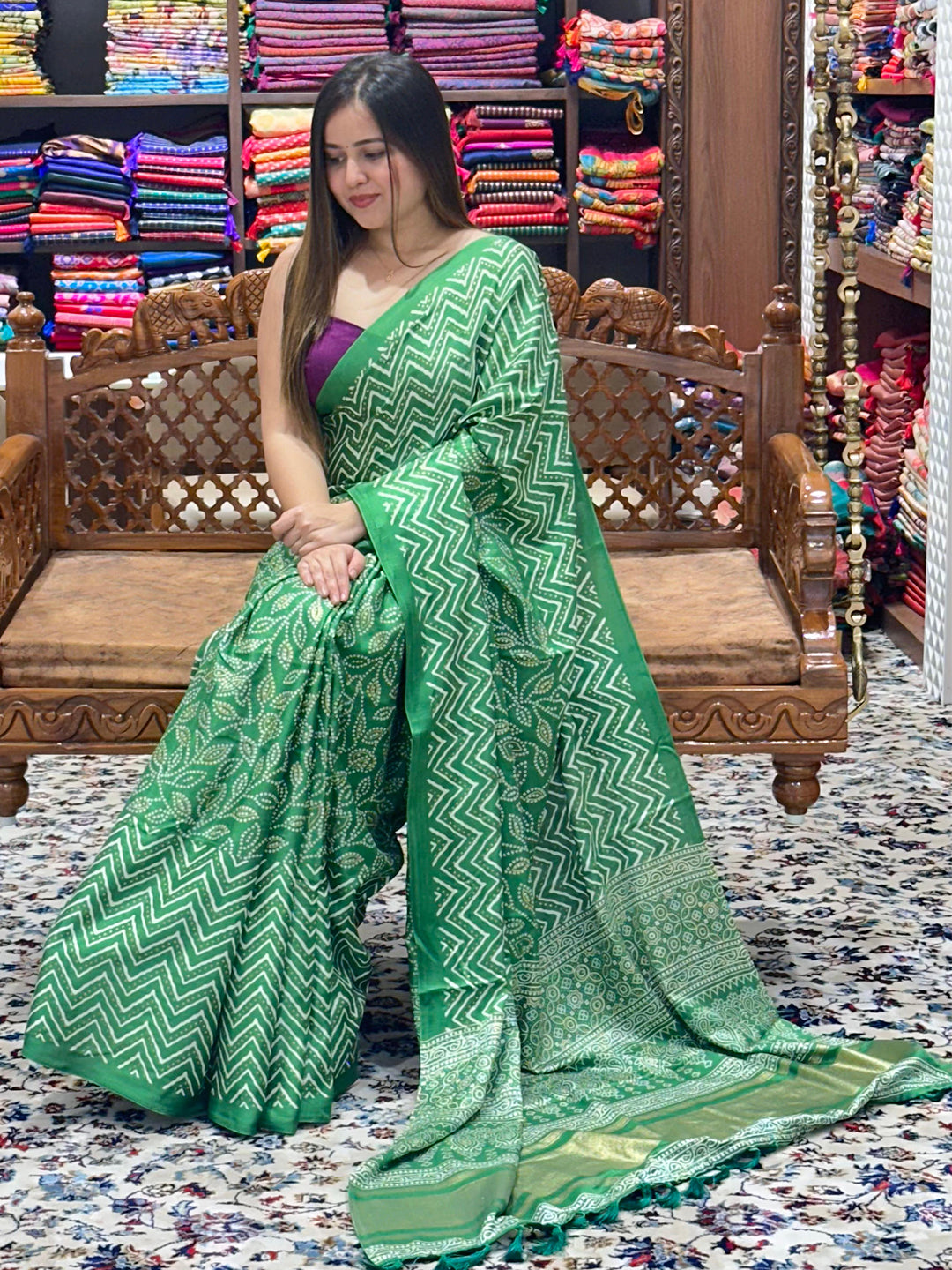 Stylish Manipuri Silk Saree with Foil Print