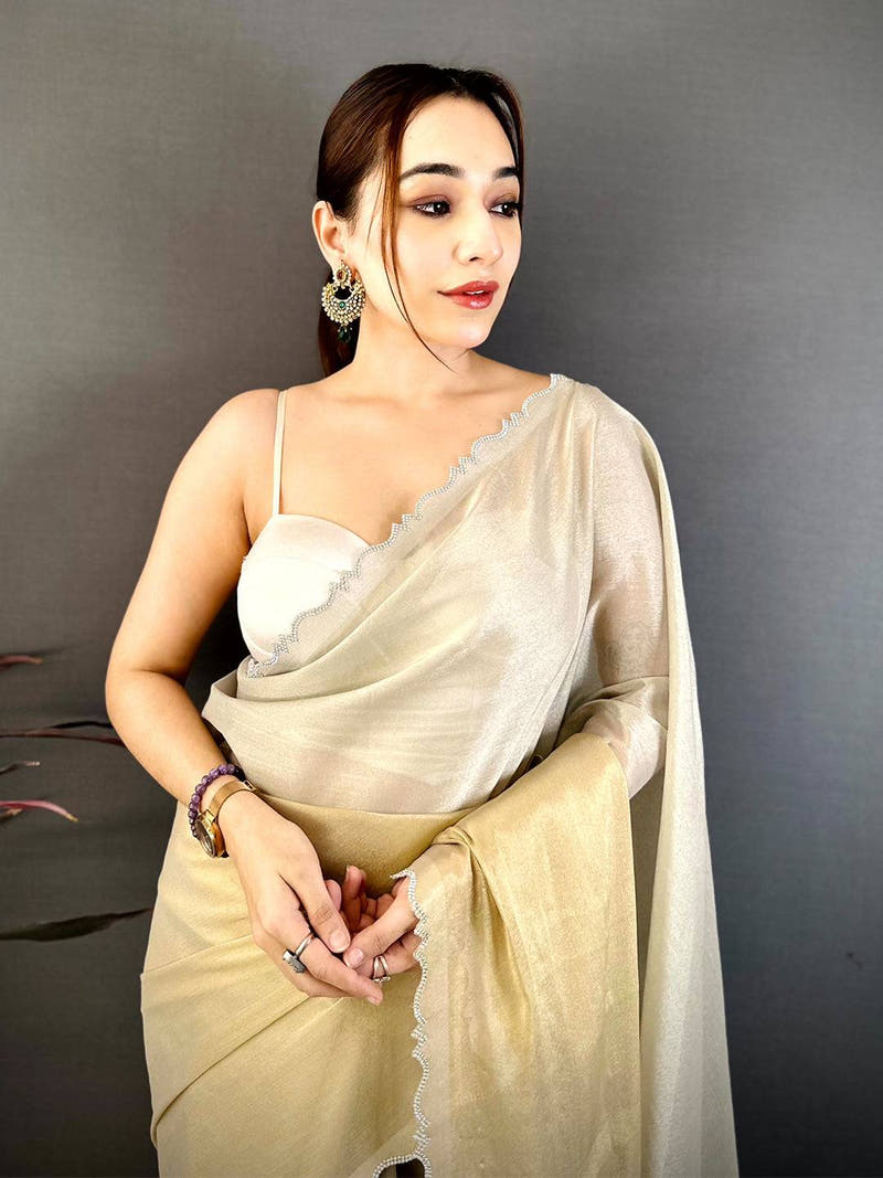 Stylish Soft Chiffon Stone Work Saree