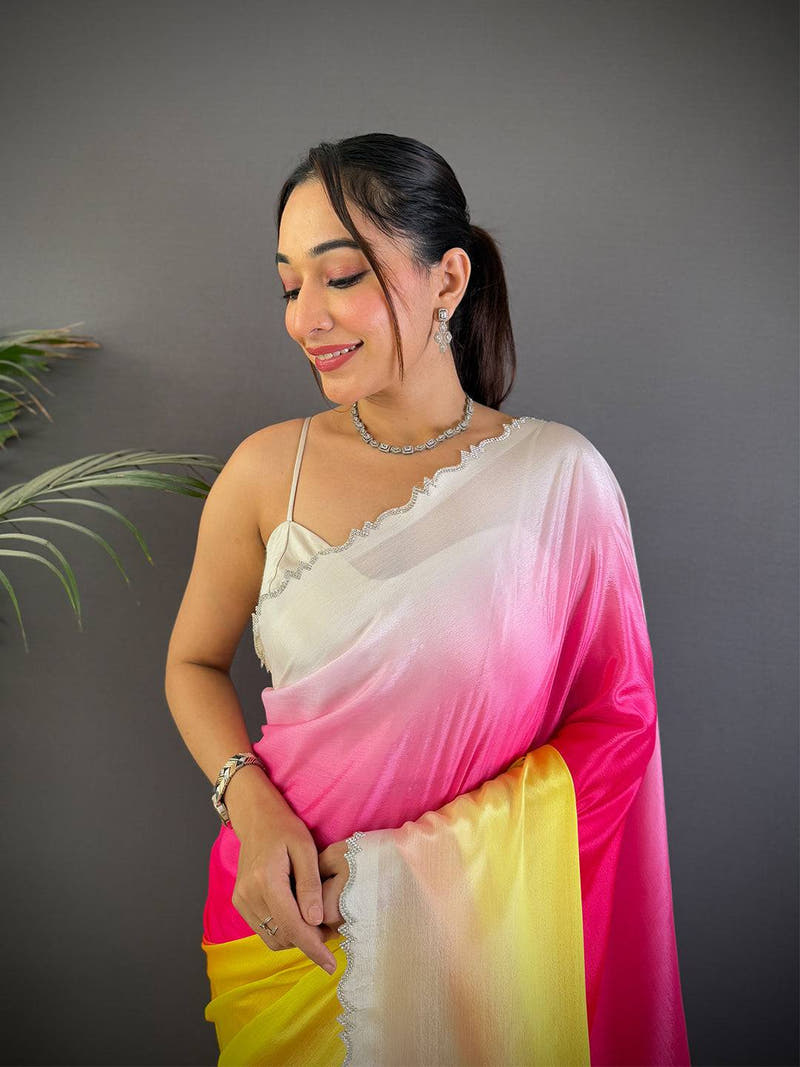Radiant Soft Chiffon Ombre Print Saree

