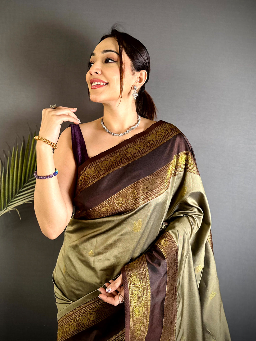 Classic Peacock Zari Gadwal Silk Saree