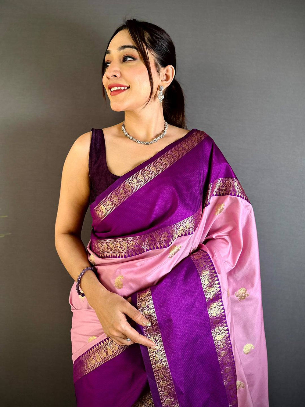 Pink Gadhwal Pure Soft Silk Saree