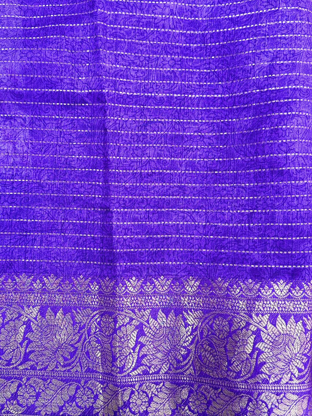 Lavender Soft Dola Silk Zari Katha Saree