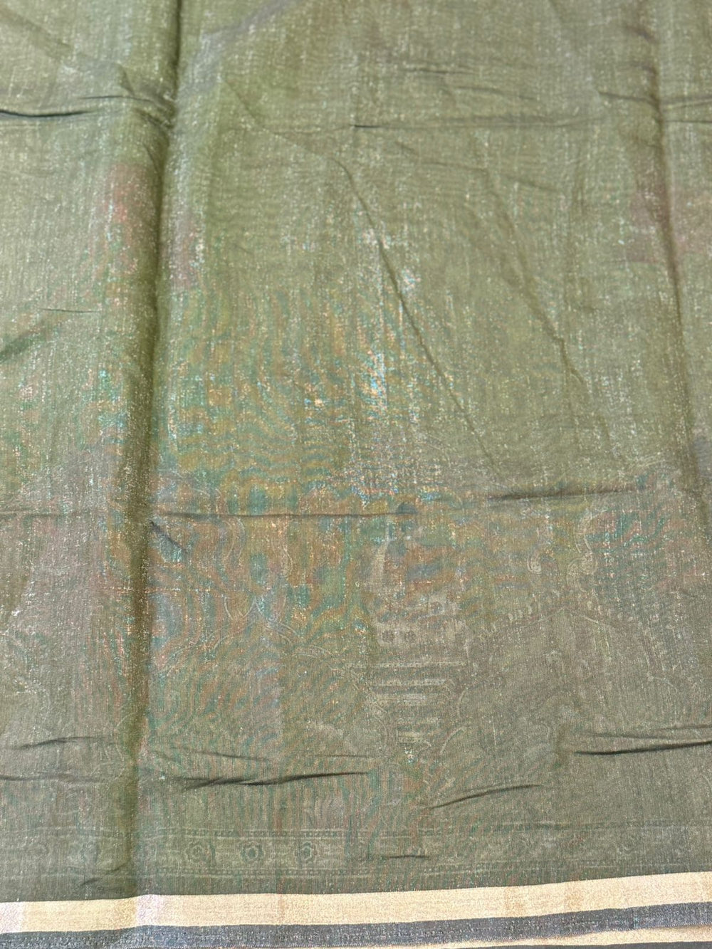 Green Mul Kalamkari Printed Saree