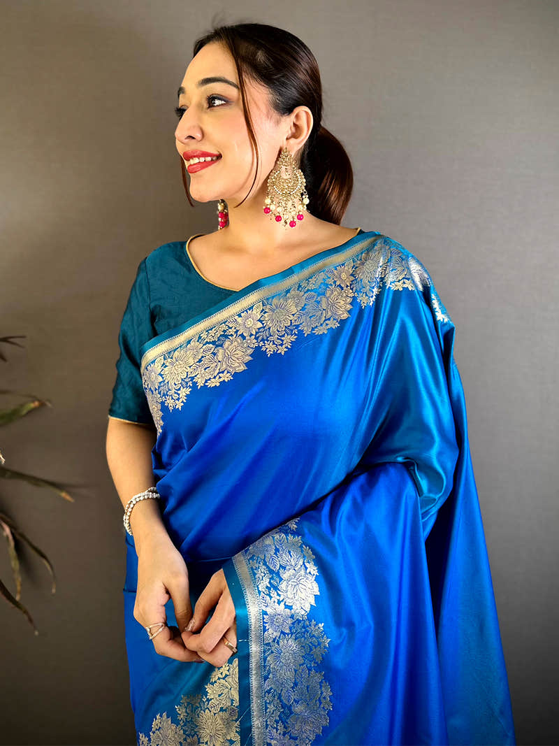 Radiant Ombre Weaving Mashru Silk Saree