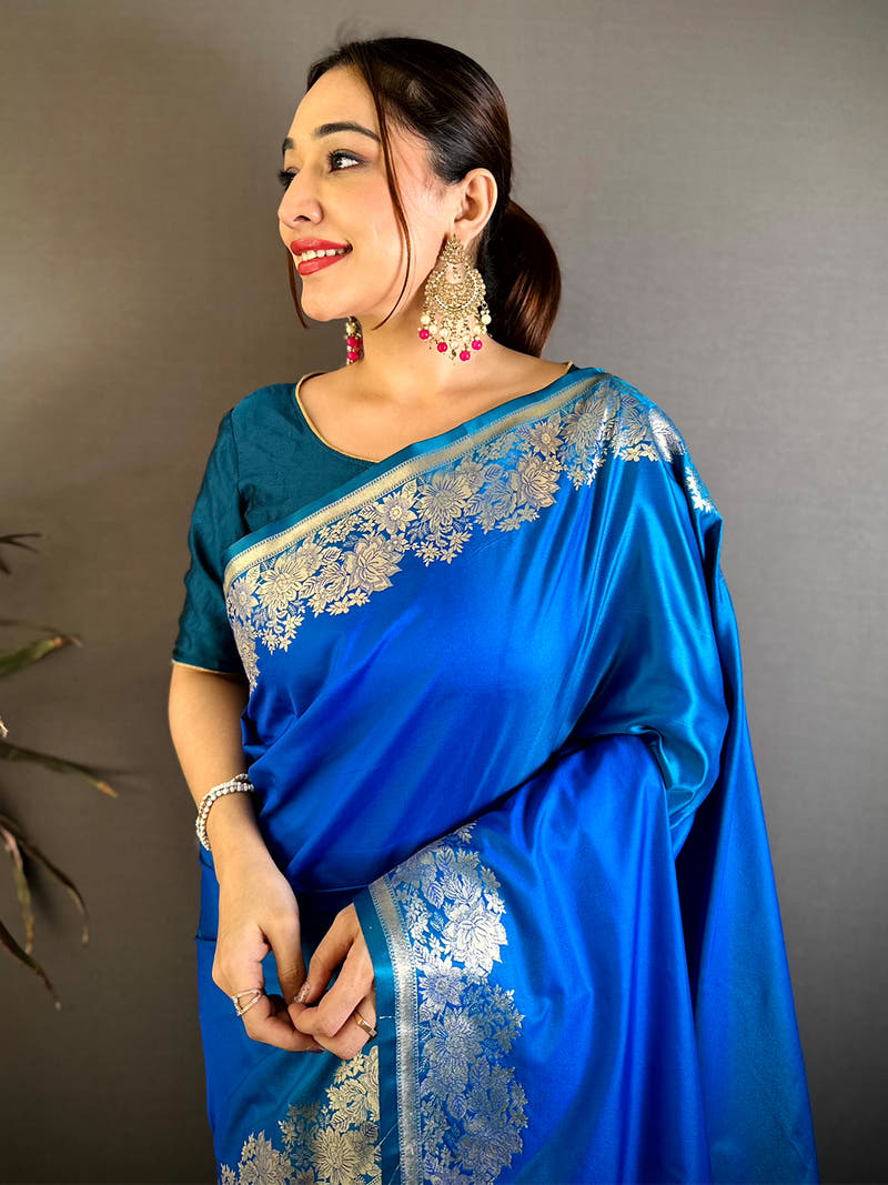 Radiant Ombre Weaving Mashru Silk Saree